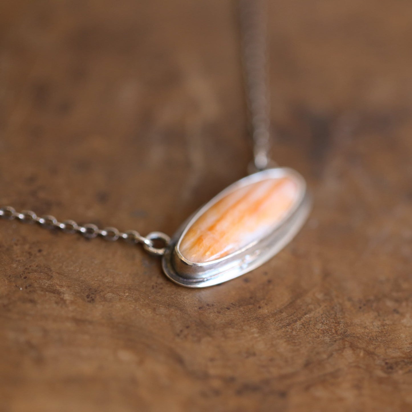 Chili Red Spiny Oyster Pendant – Sterling Silver Necklace