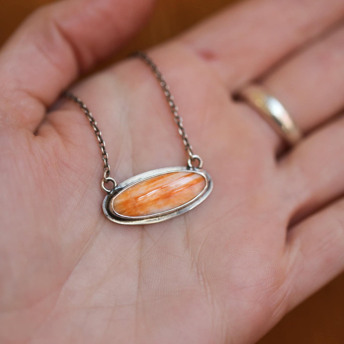 Chili Red Spiny Oyster Pendant – Sterling Silver Necklace