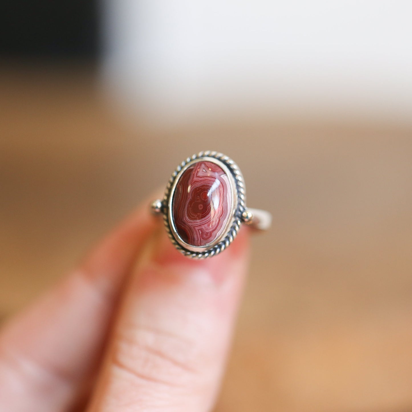 Custom Laguna Lace Agate Ring - .925 Sterling Silver - Choose Your Stone - Lasso Ring