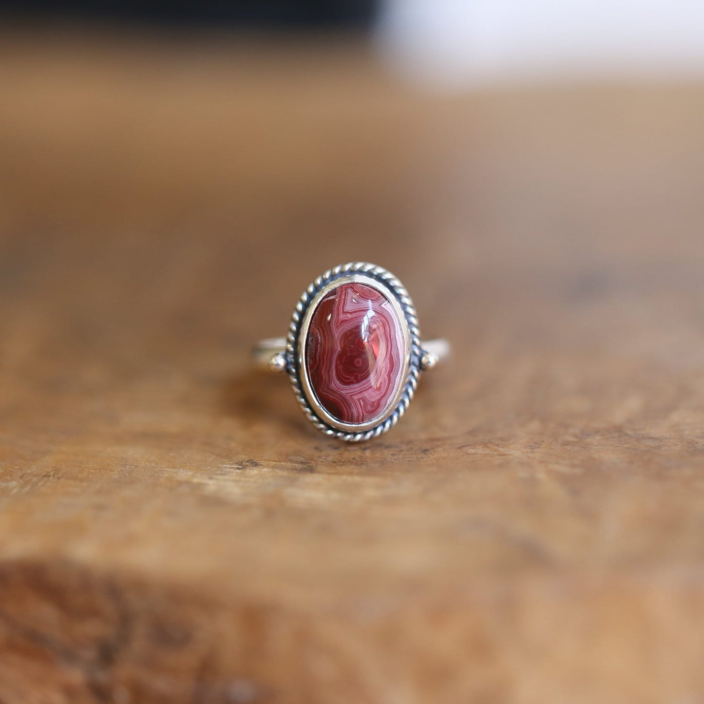 Custom Laguna Lace Agate Ring - .925 Sterling Silver - Choose Your Stone - Lasso Ring