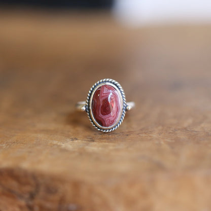 Custom Laguna Lace Agate Ring - .925 Sterling Silver - Choose Your Stone - Lasso Ring