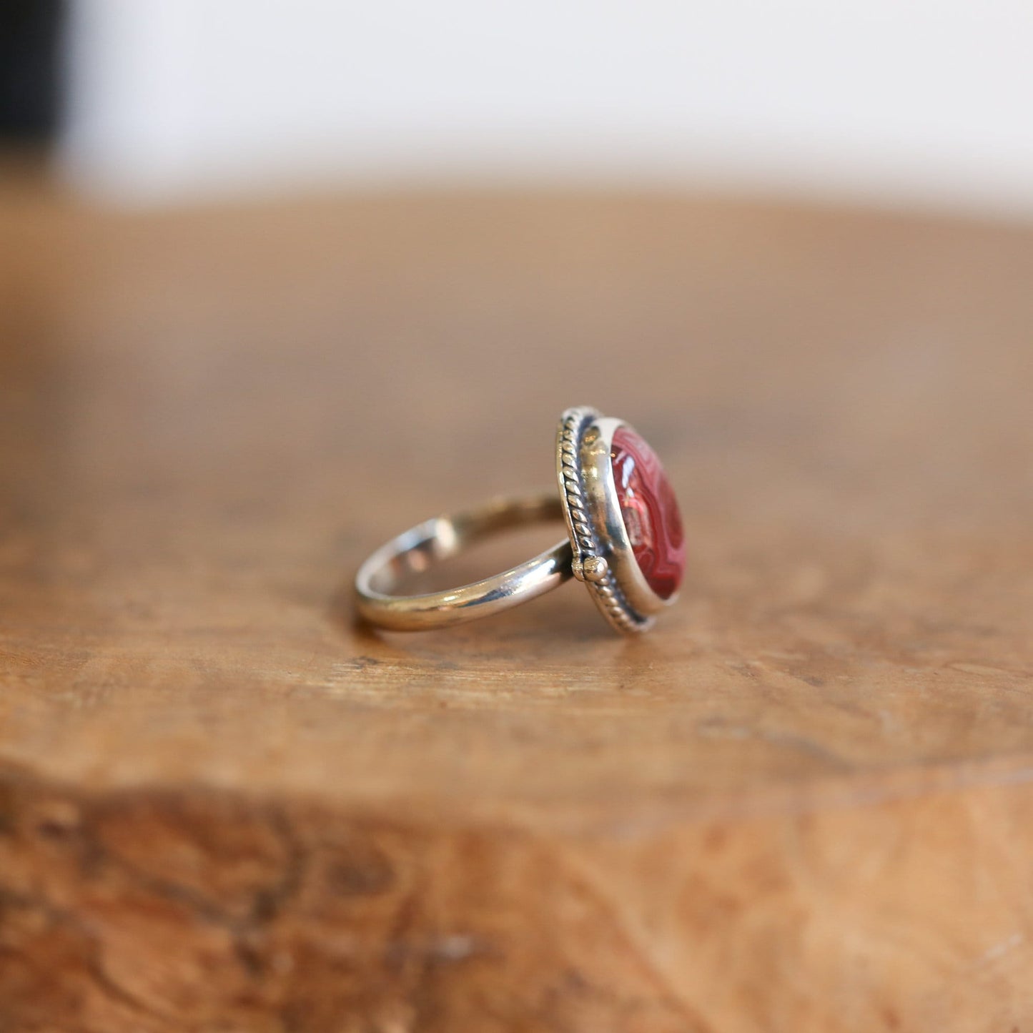 Custom Laguna Lace Agate Ring - .925 Sterling Silver - Choose Your Stone - Lasso Ring