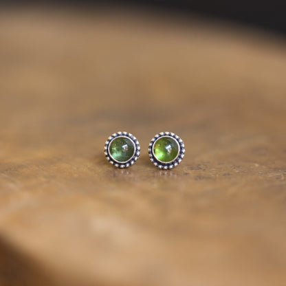 Tourmaline Stud Earrings | Sterling Silver
