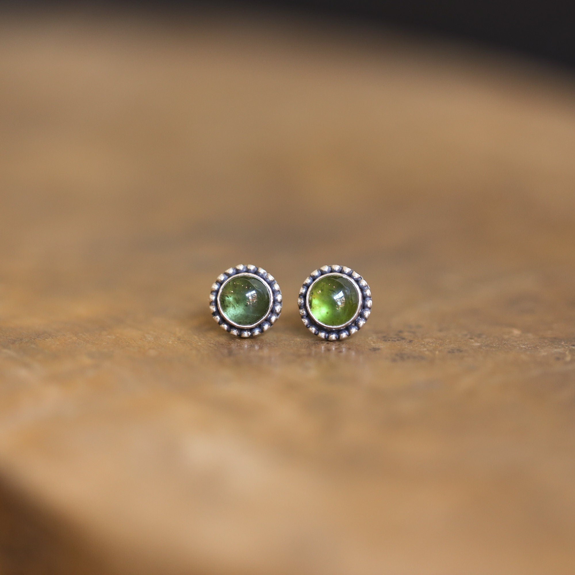 Multicolored Tourmaline Posts - Choose Your Color - .925 Sterling Silver