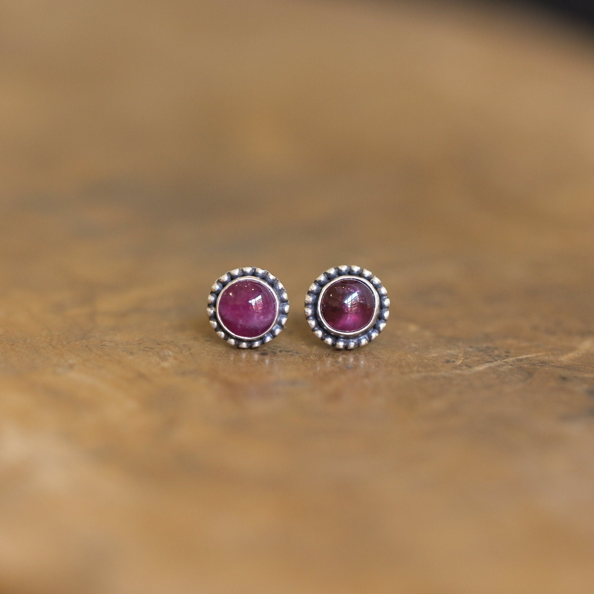 Multicolored Tourmaline Posts - Choose Your Color - .925 Sterling Silver