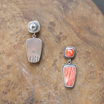 Sterling Silver Spiny Oyster Earrings – Chili Red Dangle Drops