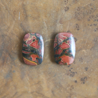 Red Creek Jasper Earrings - .925 Sterling Silver Ring - Choose Your Stone