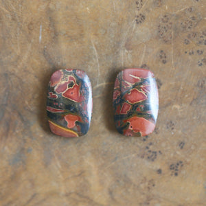 Red Creek Jasper Earrings - .925 Sterling Silver Ring - Choose Your Stone