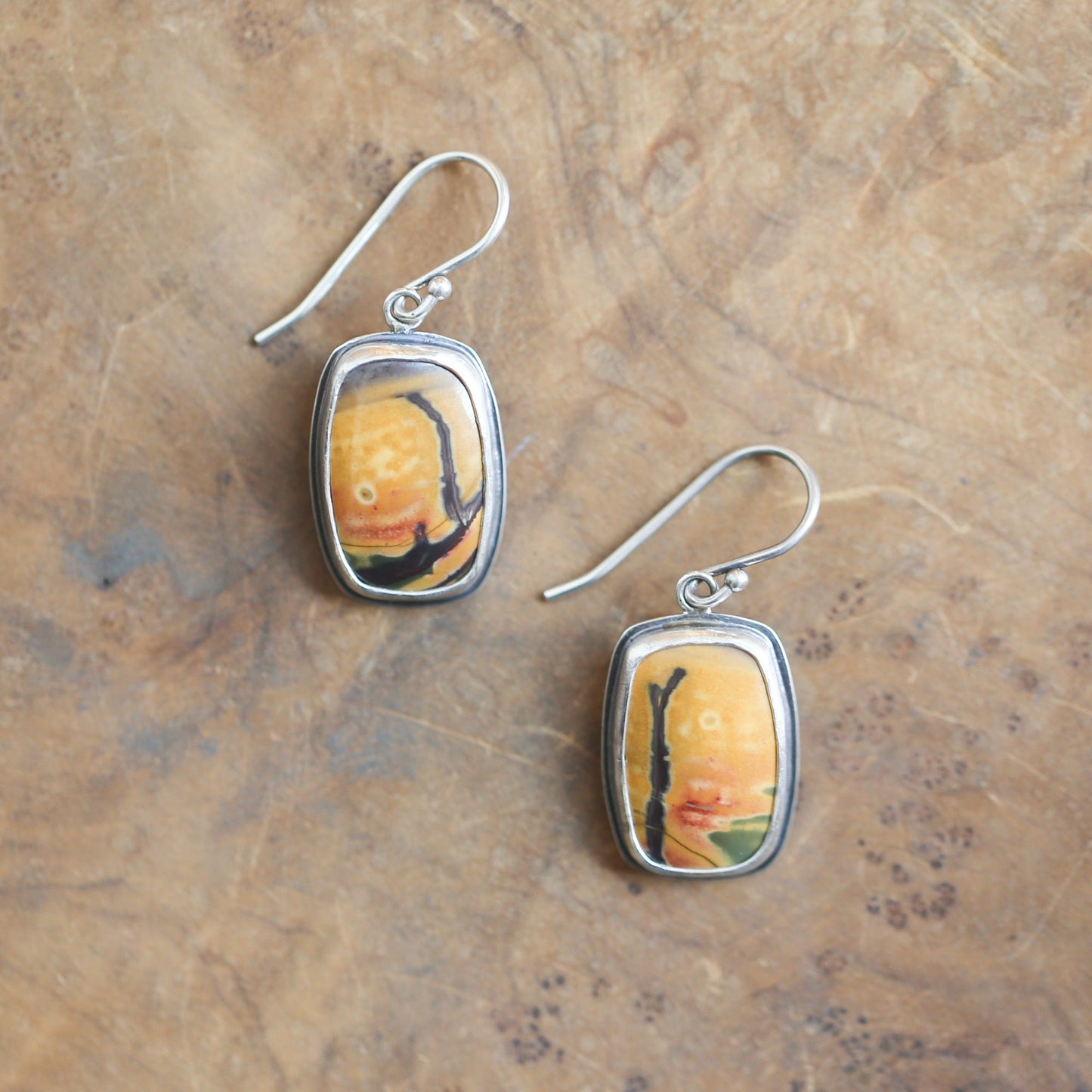 Red Creek Jasper Earrings - .925 Sterling Silver Ring - Choose Your Stone
