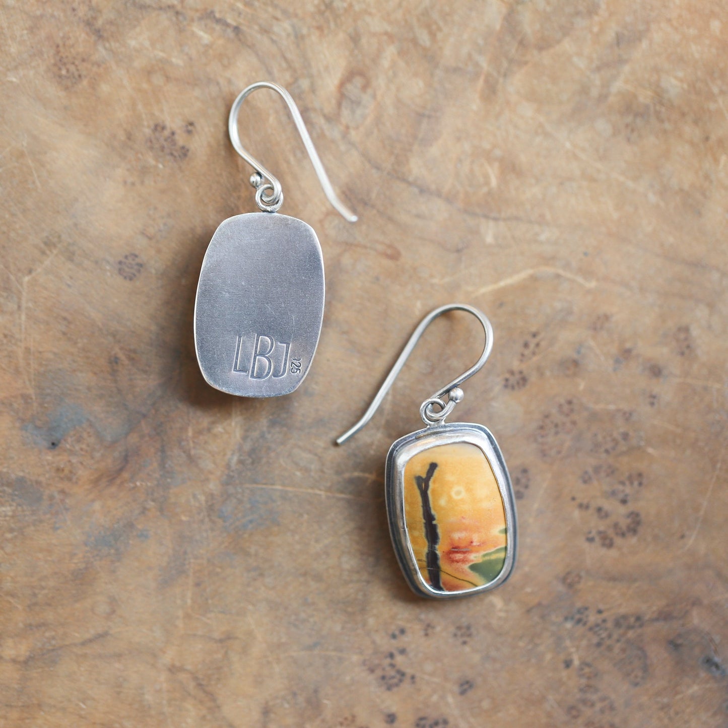 Red Creek Jasper Earrings - .925 Sterling Silver Ring - Choose Your Stone