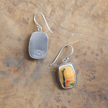 Red Creek Jasper Earrings - .925 Sterling Silver Ring - Choose Your Stone
