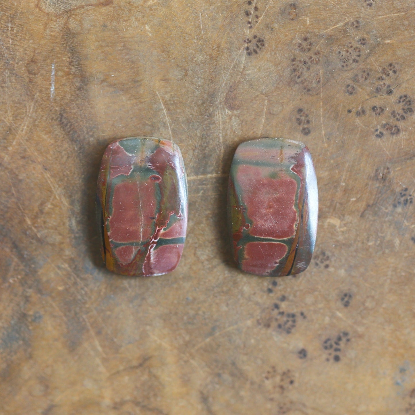 Red Creek Jasper Earrings - .925 Sterling Silver Ring - Choose Your Stone