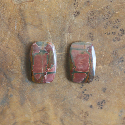 Red Creek Jasper Earrings - .925 Sterling Silver Ring - Choose Your Stone