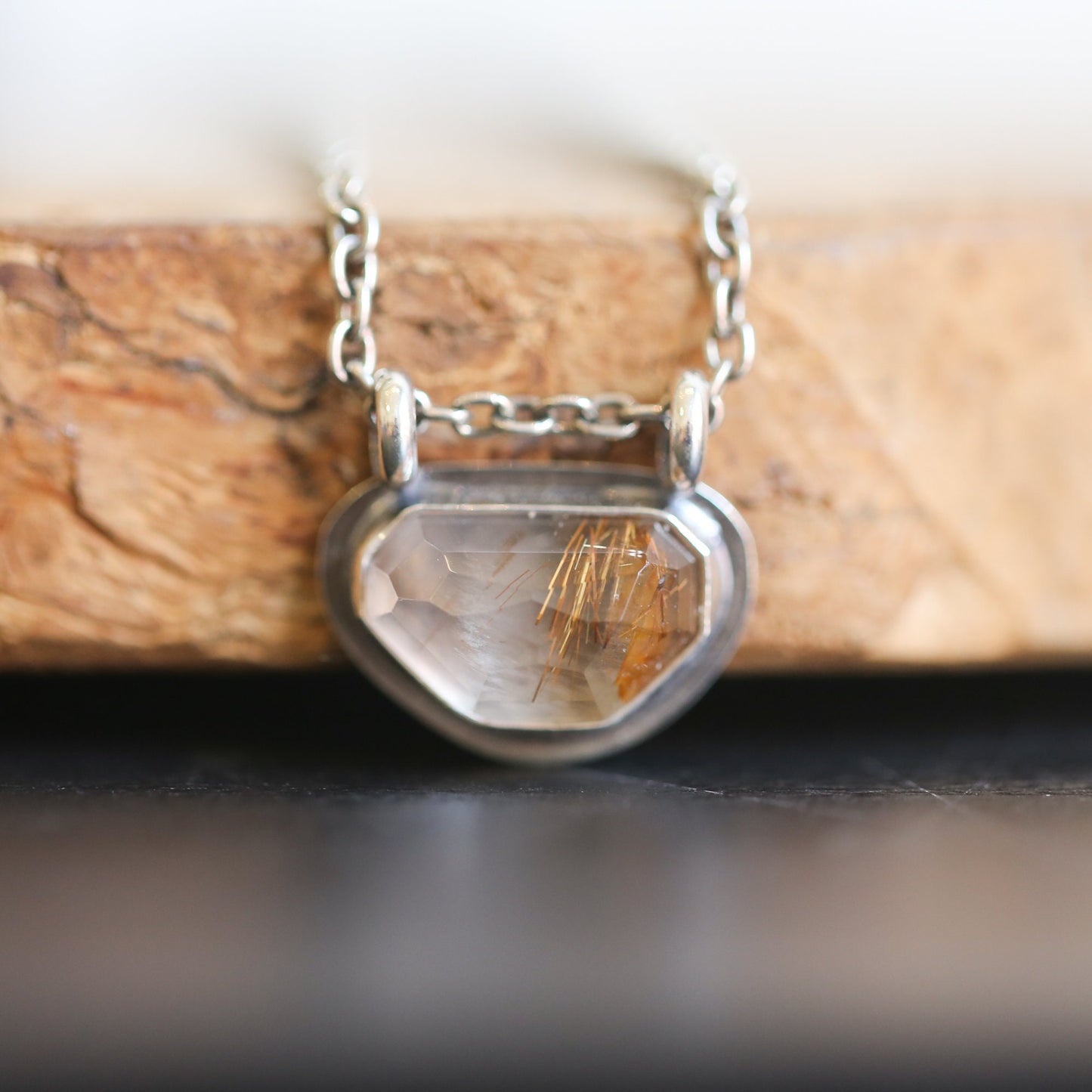 Copper Rutilated Quartz Pendant - Sterling Silver Necklace - Choose Your Stone