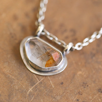 Copper Rutilated Quartz Pendant - Sterling Silver Necklace - Choose Your Stone
