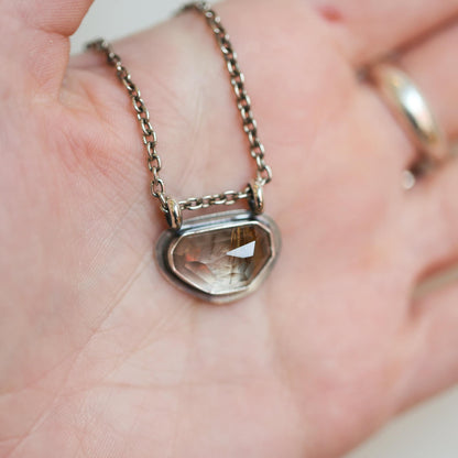 Copper Rutilated Quartz Pendant - Sterling Silver Necklace - Choose Your Stone