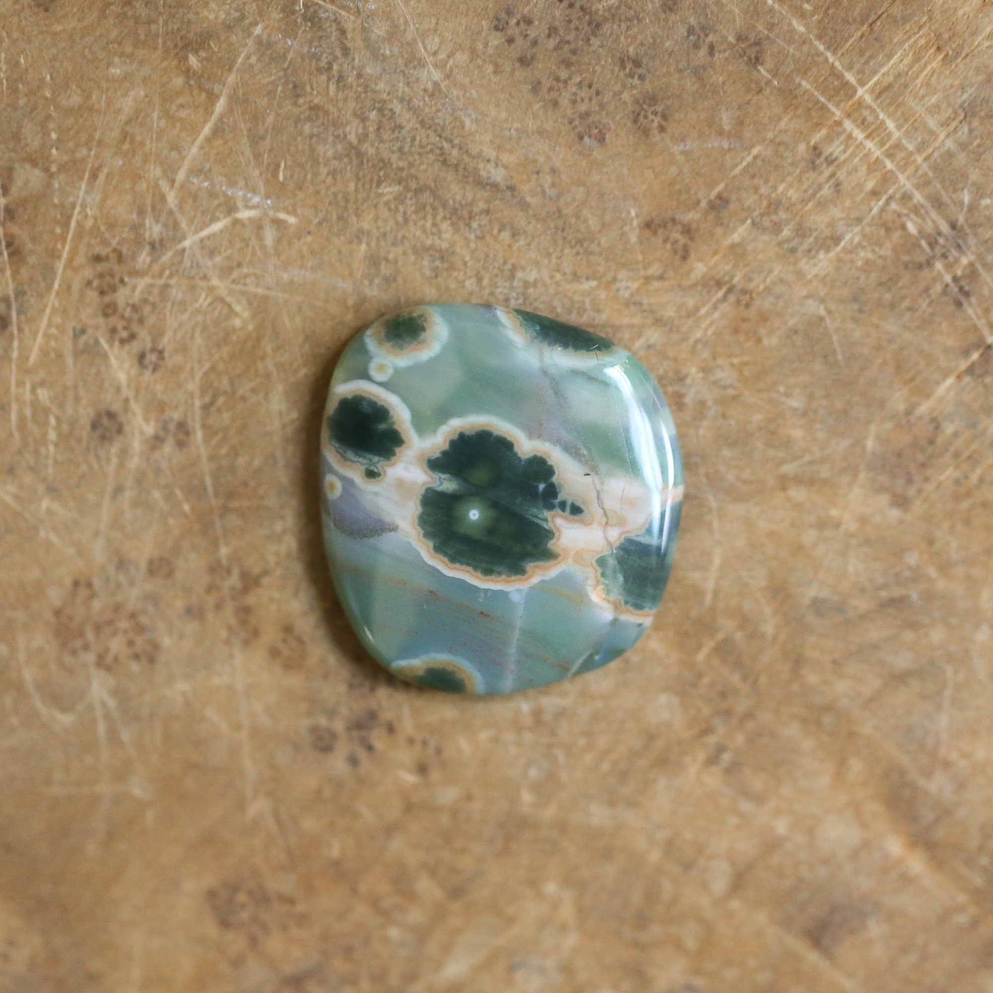 Custom Ocean Jasper Basket Pendant - Sterling Silver