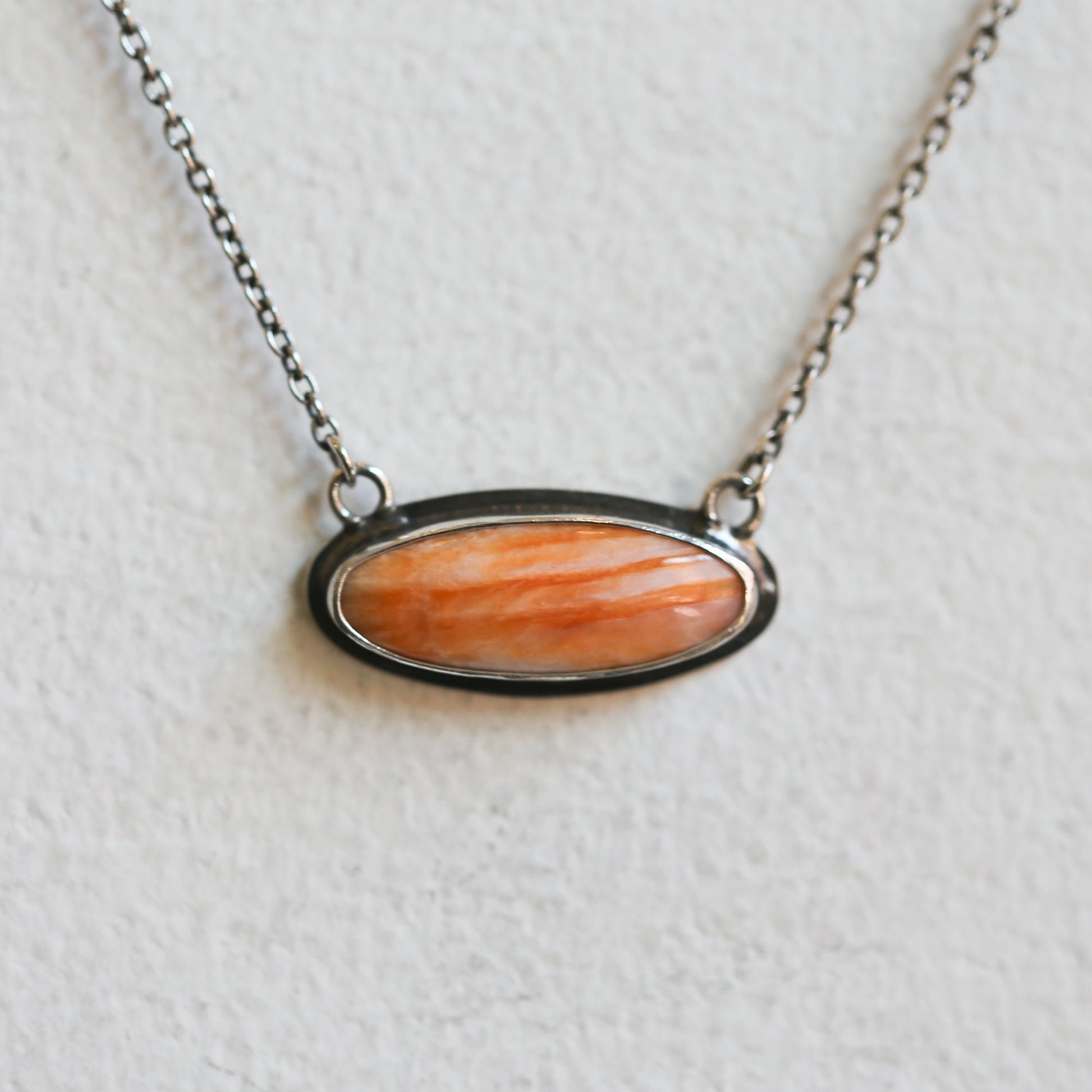 Chili Red Spiny Oyster Pendant – Sterling Silver Necklace