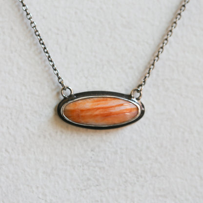 Chili Red Spiny Oyster Pendant – Sterling Silver Necklace