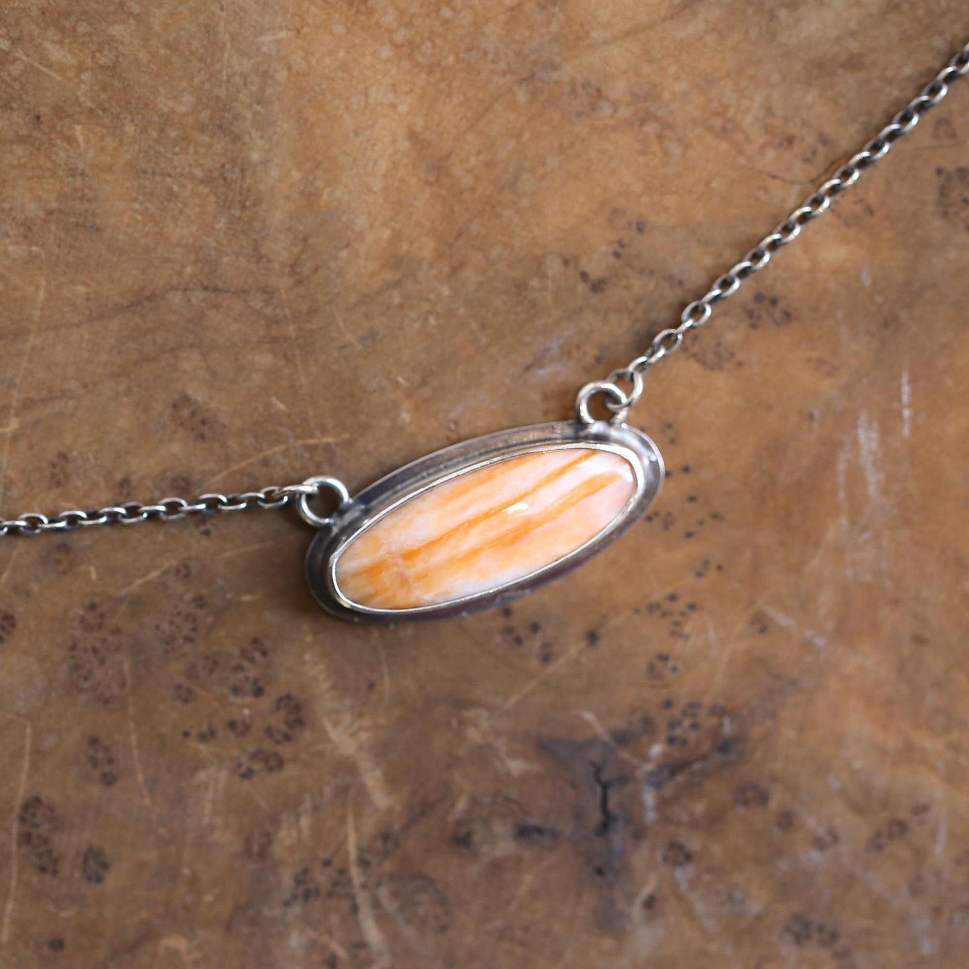 Chili Red Spiny Oyster Pendant – Sterling Silver Necklace