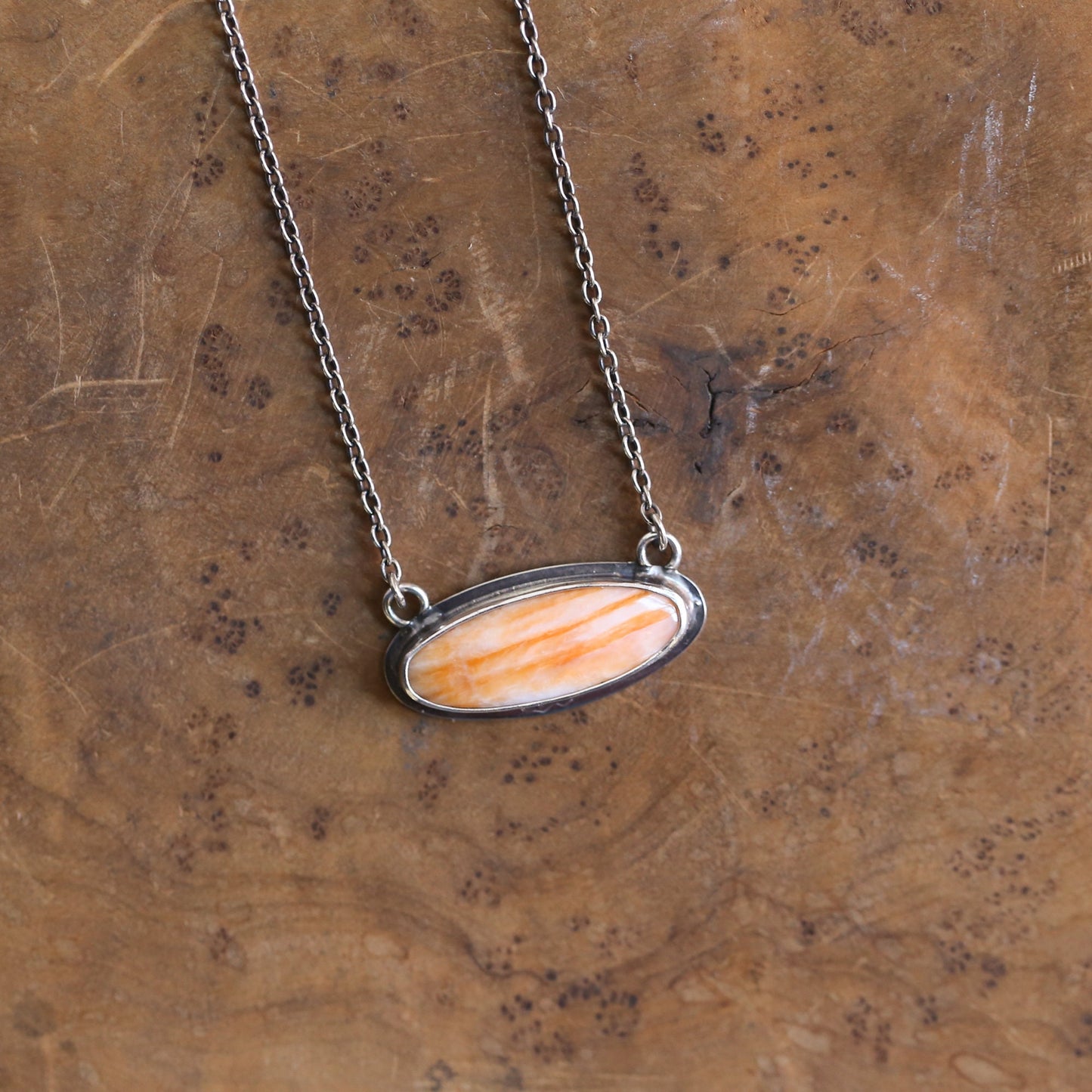 Chili Red Spiny Oyster Pendant – Sterling Silver Necklace