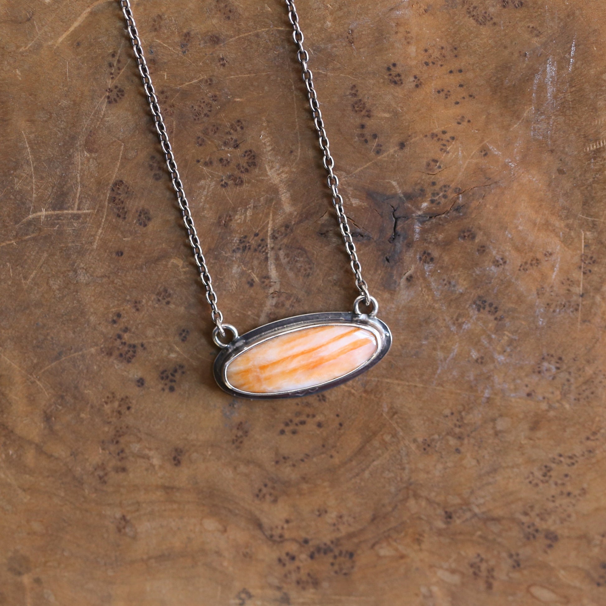 Chili Red Spiny Oyster Pendant – Sterling Silver Necklace