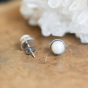 Freshwater Pearl Posts - Traditional Pearl Posts - Boho Pearl Posts - Silversmith Earrings