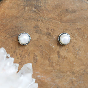Freshwater Pearl Posts - Traditional Pearl Posts - Boho Pearl Posts - Silversmith Earrings