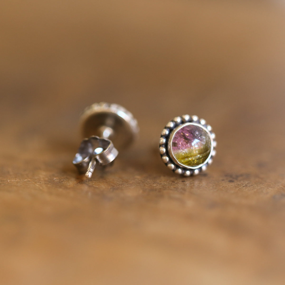 Tourmaline Stud Earrings | Sterling Silver