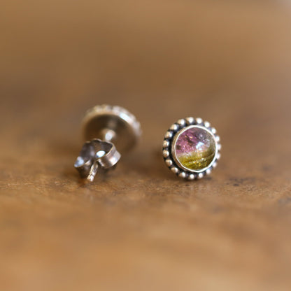 Tourmaline Stud Earrings | Sterling Silver