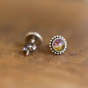 Multicolored Tourmaline Posts - Choose Your Color - Tourmaline Studs Earrings - .925 Sterling Silver