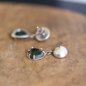 Green Tourmaline Earrings - 14K Tourmaline Earrings - .925 Sterling Silver - Ready to Ship - OOAK