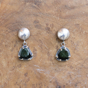 Green Tourmaline Earrings - 14K Tourmaline Earrings - .925 Sterling Silver - Ready to Ship - OOAK