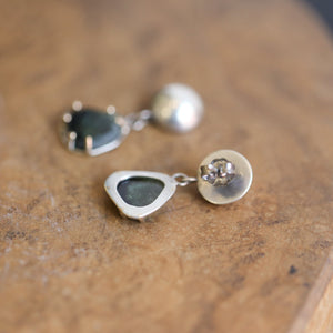 Green Tourmaline Earrings - 14K Tourmaline Earrings - .925 Sterling Silver - Ready to Ship - OOAK