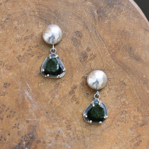 Green Tourmaline Earrings - 14K Tourmaline Earrings - .925 Sterling Silver - Ready to Ship - OOAK