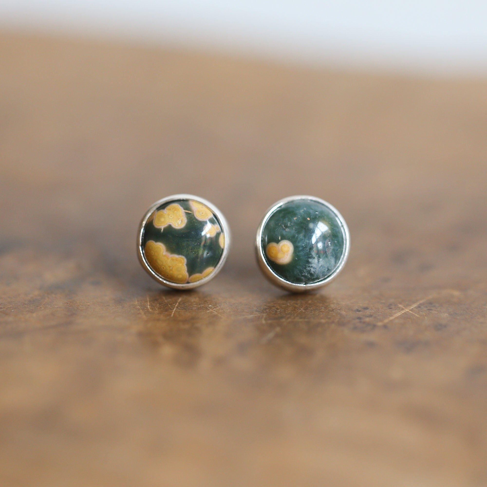 Ocean Jasper Posts - Silversmith Post Earrings - Ready to Ship - Sterling Silver Studs