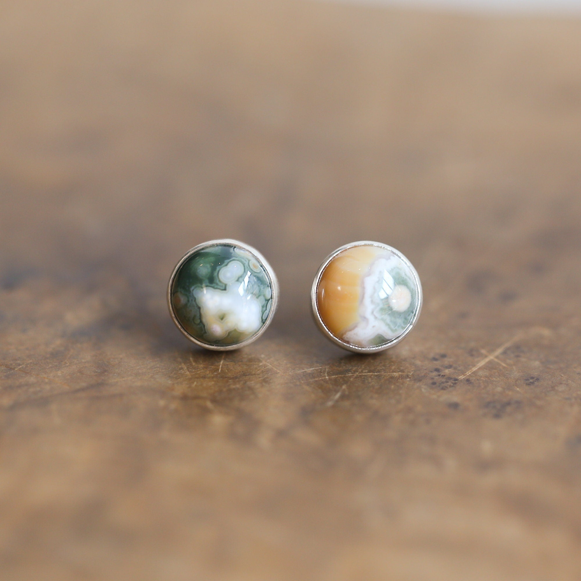 Ocean Jasper Posts - Silversmith Post Earrings - Ready to Ship - Sterling Silver Studs