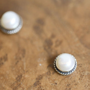 Sterling Silver Freshwater Pearl Earrings – Silversmith Boho Posts