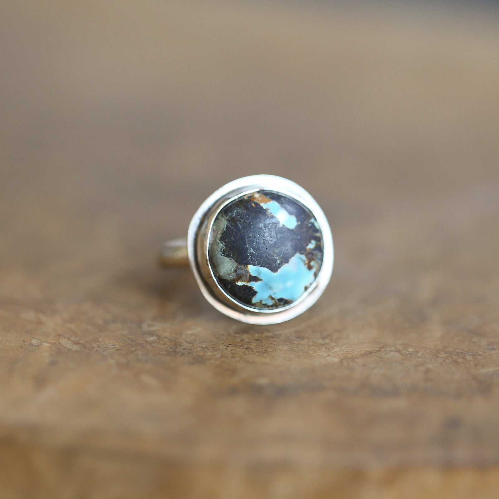 Sierra Nevada Turquoise Ring - OOAK Turquoise Ring - Ready to Ship - Silversmith