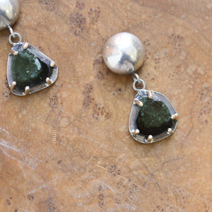 Green Tourmaline Earrings - 14K Tourmaline Earrings - .925 Sterling Silver - Ready to Ship - OOAK