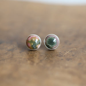 Ocean Jasper Posts - Silversmith Post Earrings - Ready to Ship - Sterling Silver Studs