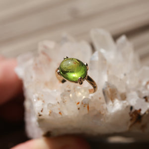 Peridot Ring - 14K Peridot Ring - Gold Prong Ring - August Birthstone - Goldsmith