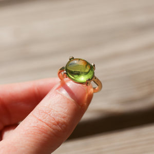 Peridot Ring - 14K Peridot Ring - Gold Prong Ring - August Birthstone - Goldsmith
