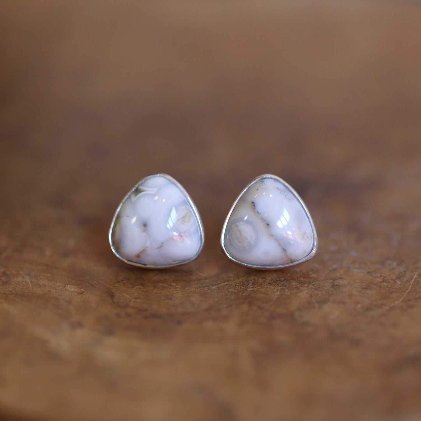 Ocean Jasper Posts - Ready to Ship - Triangle Shape - Sterling Silver