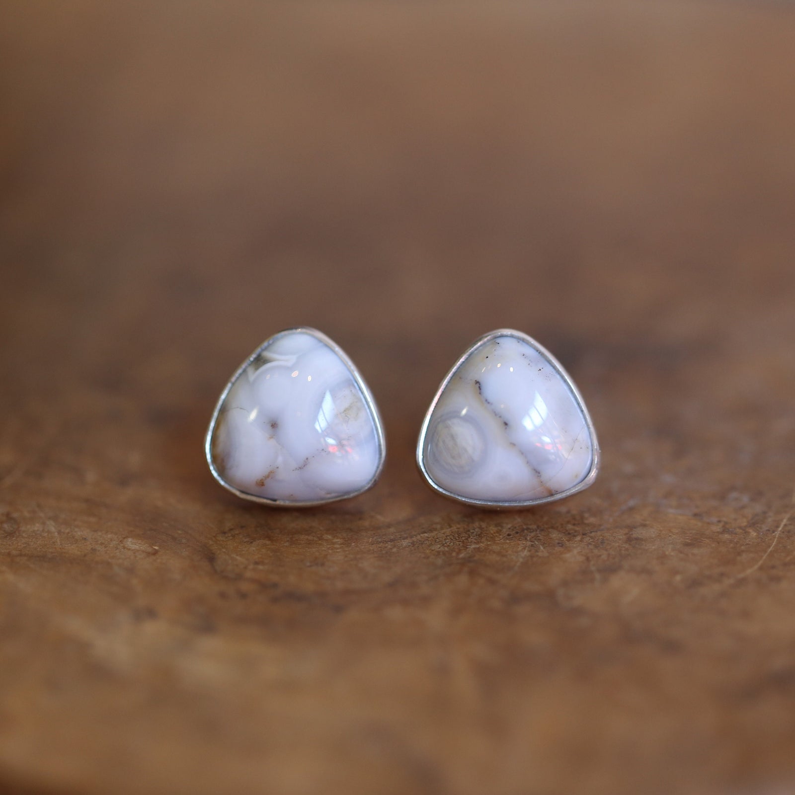 Ocean Jasper Posts - Ready to Ship - Triangle Shape - Sterling Silver