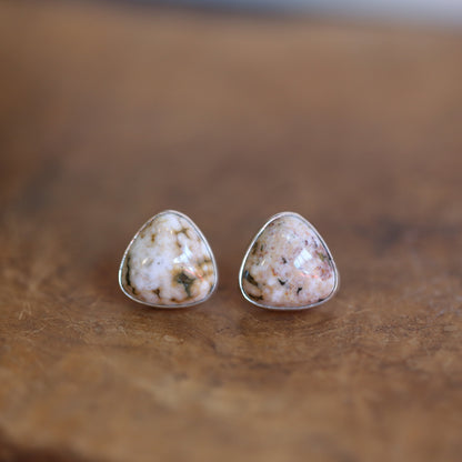 Ocean Jasper Posts - Ready to Ship - Triangle Shape - Sterling Silver