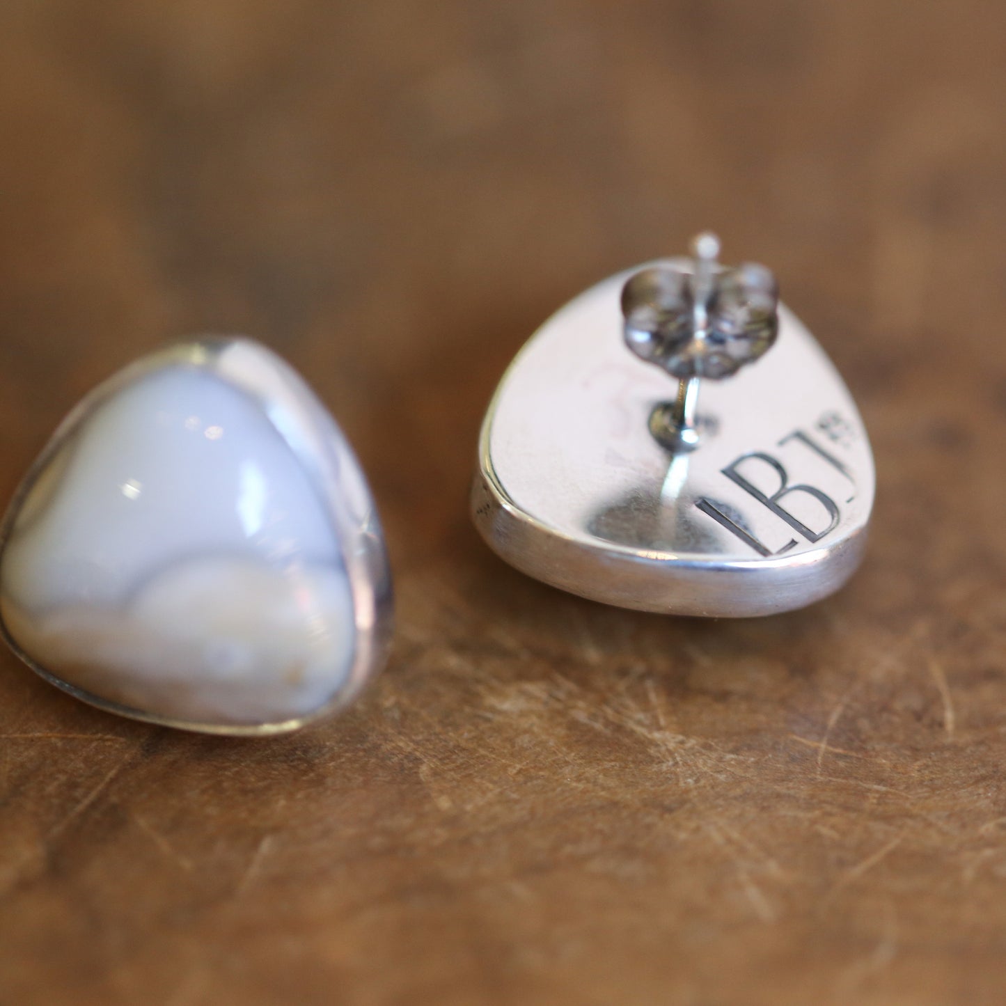 Ocean Jasper Posts - Ready to Ship - Triangle Shape - Sterling Silver