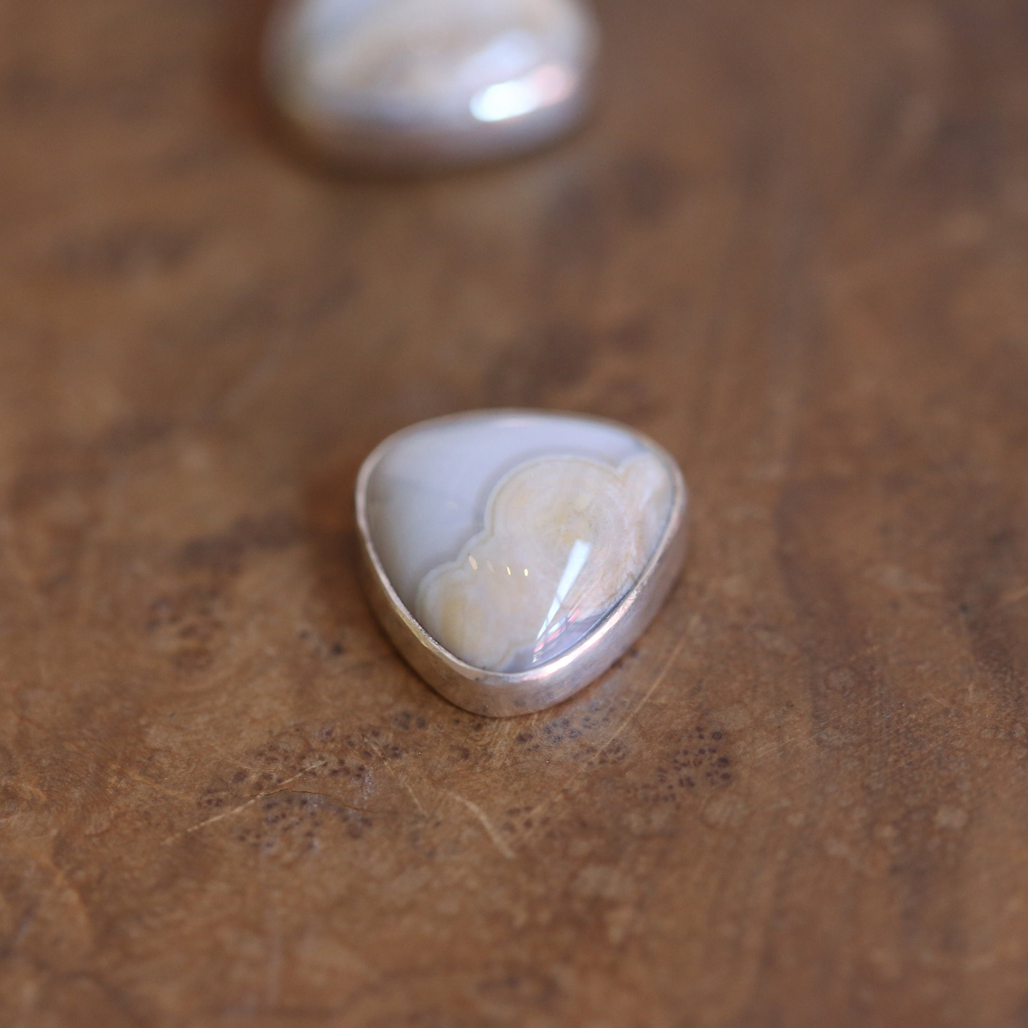 Ocean Jasper Posts - Ready to Ship - Triangle Shape - Sterling Silver