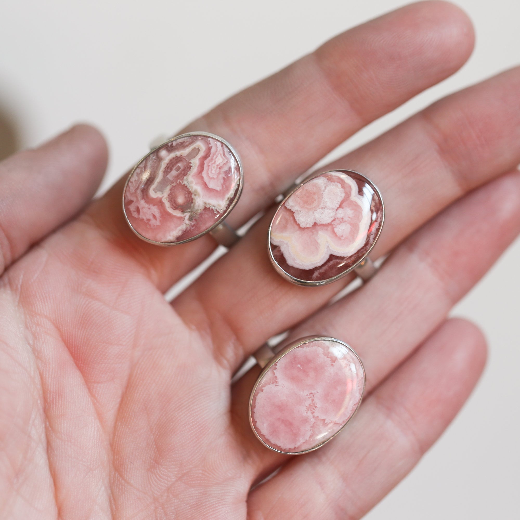 Rhodochrosite Ring - .925 Sterling Silver Ring - Ready to Ship