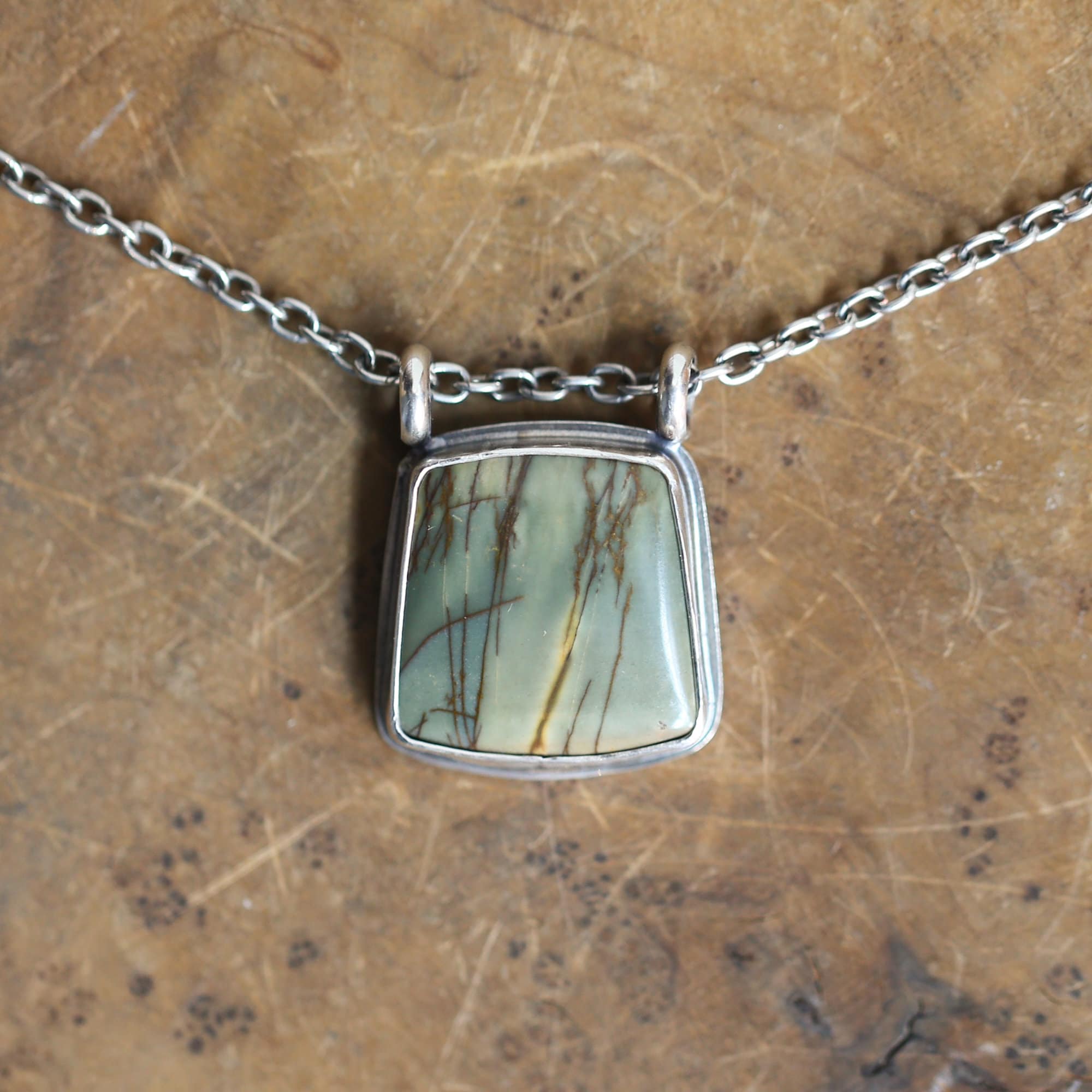 Custom Red Creek Jasper Pendant - Sterling Siver